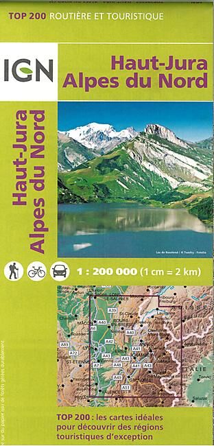 IGN - TOP 202 HAUT JURA A DU NORD ECHELLE 1 200 000