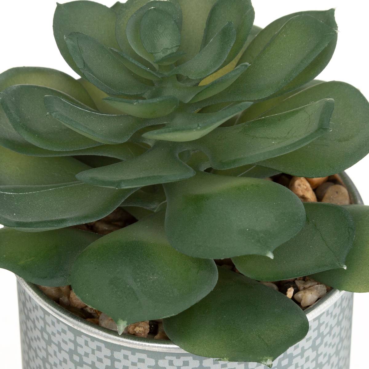 Plante artificielle pot en zinc avec message h 16 cm