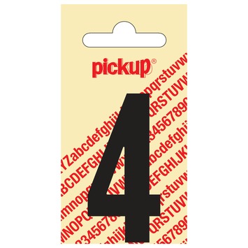 Pickup plakcijfer 4 zwart mat 60 mm
