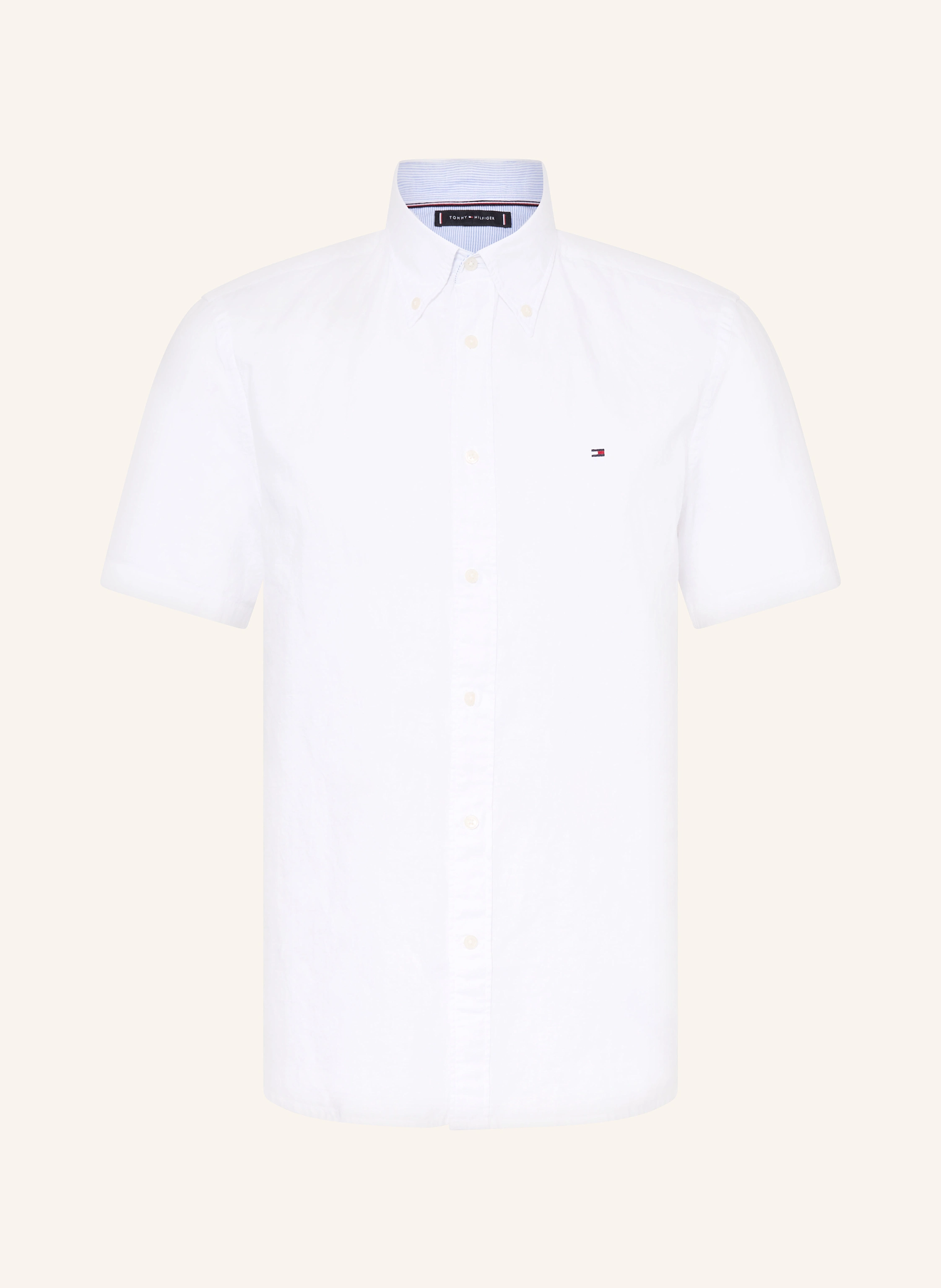 TOMMY HILFIGER Kurzarm-Hemd Regular Fit mit Leinen