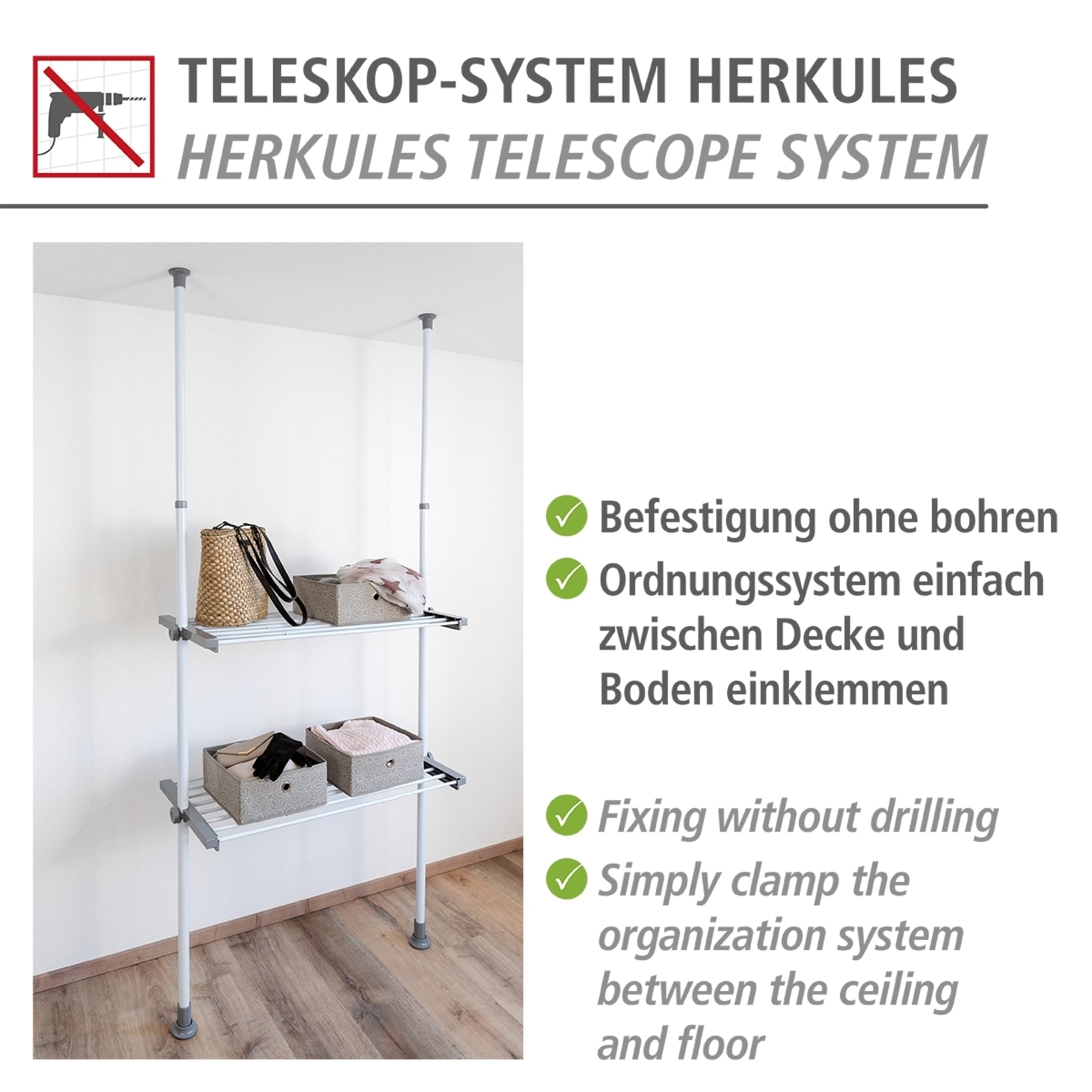 WENKO Teleskopregal »Modell Herkules« ausziehbarer Regalboden, 73-120 cm, passend zur WENKO Herkules-Serie