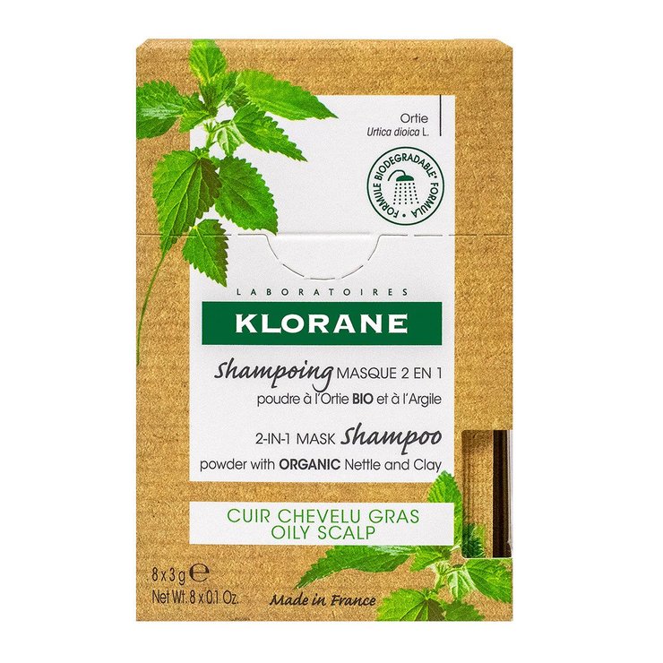 Shampooing masque 2en1 ortie et argile 8x3g