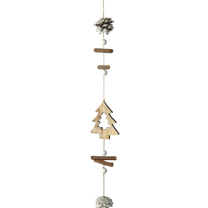 Girlande - Bäume - aus Holz - 108 x 6 cm