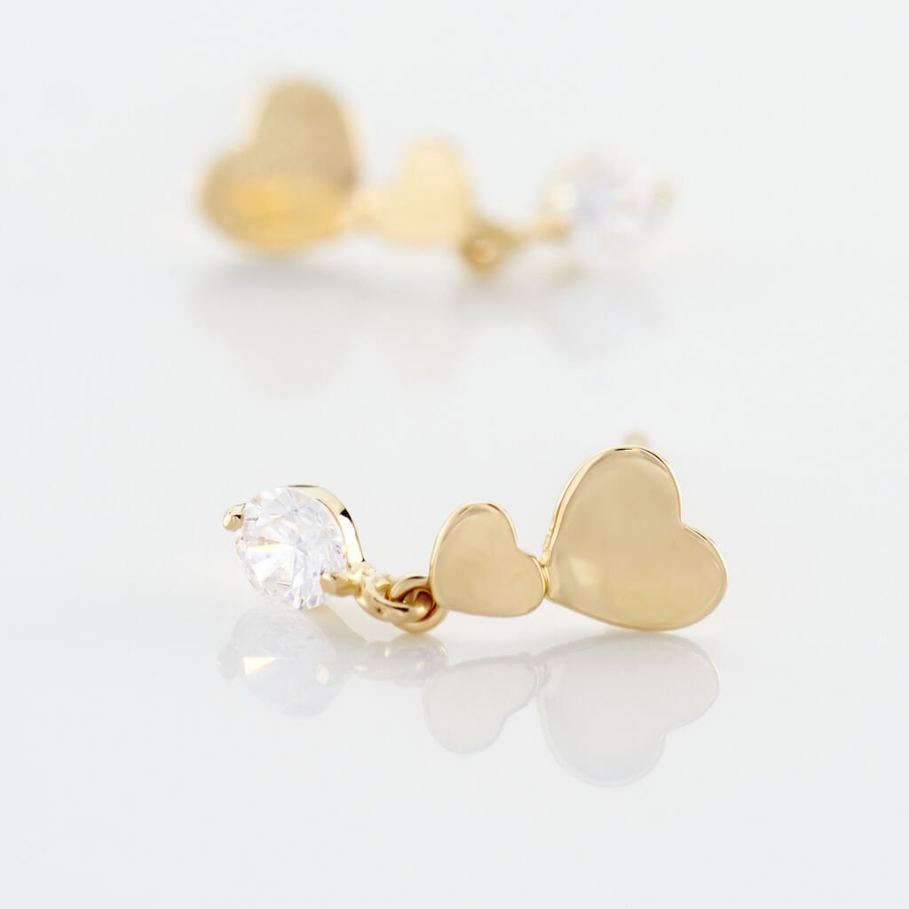 Boucles D'oreilles Pendantes Rihabe Or Jaune Oxyde De Zirconium