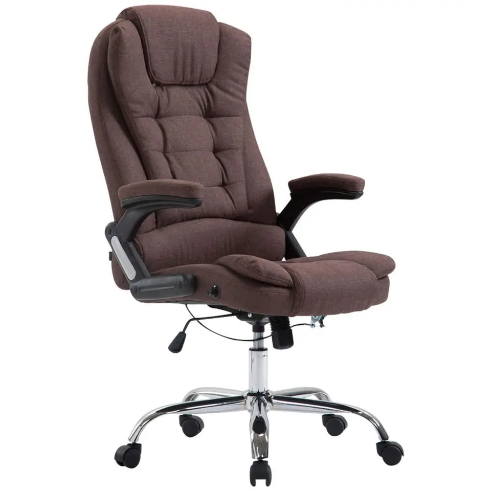 CLP Bureaustoel Thor chroom Frame - Stof - bruin