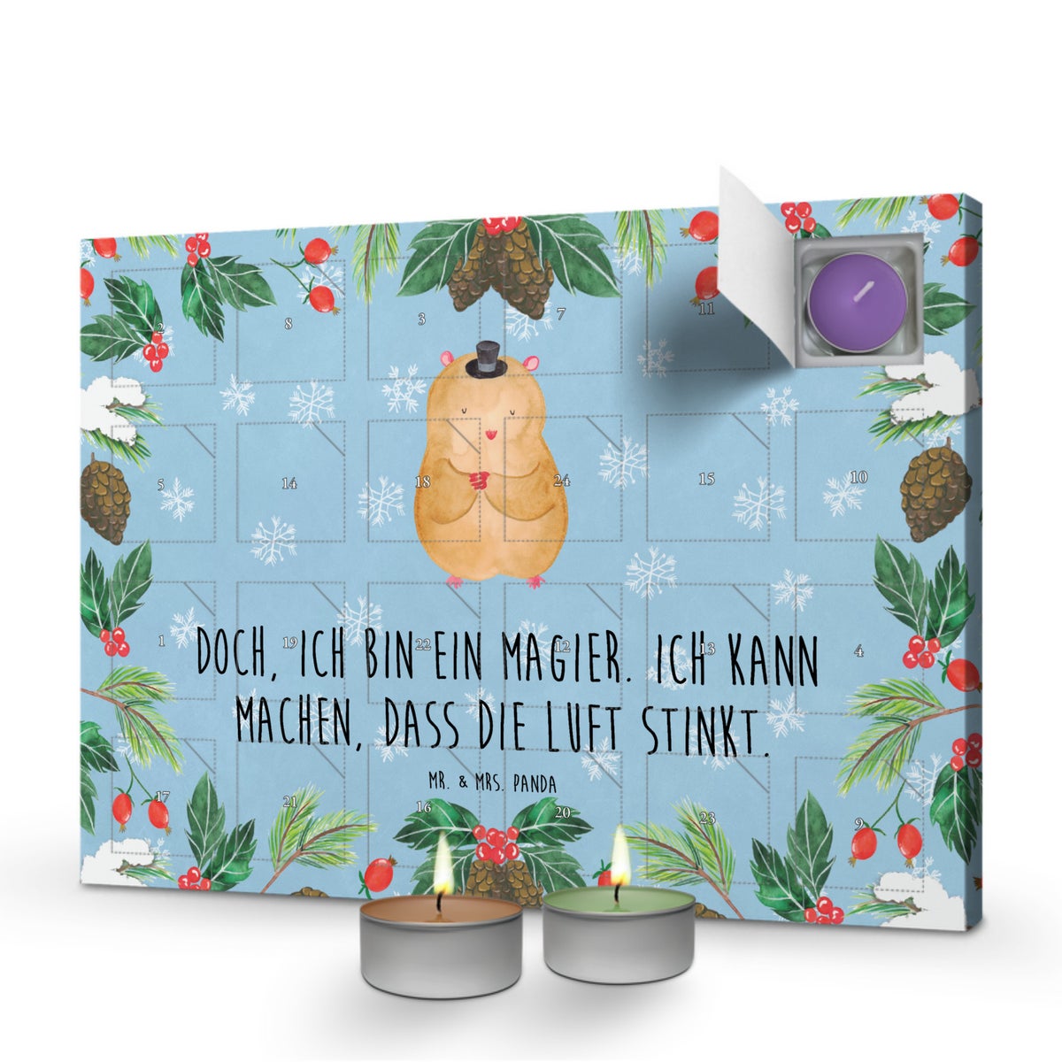 Mr. & Mrs. Panda Geurkaars Adventskalender Hamstermuts - Pastelblauw