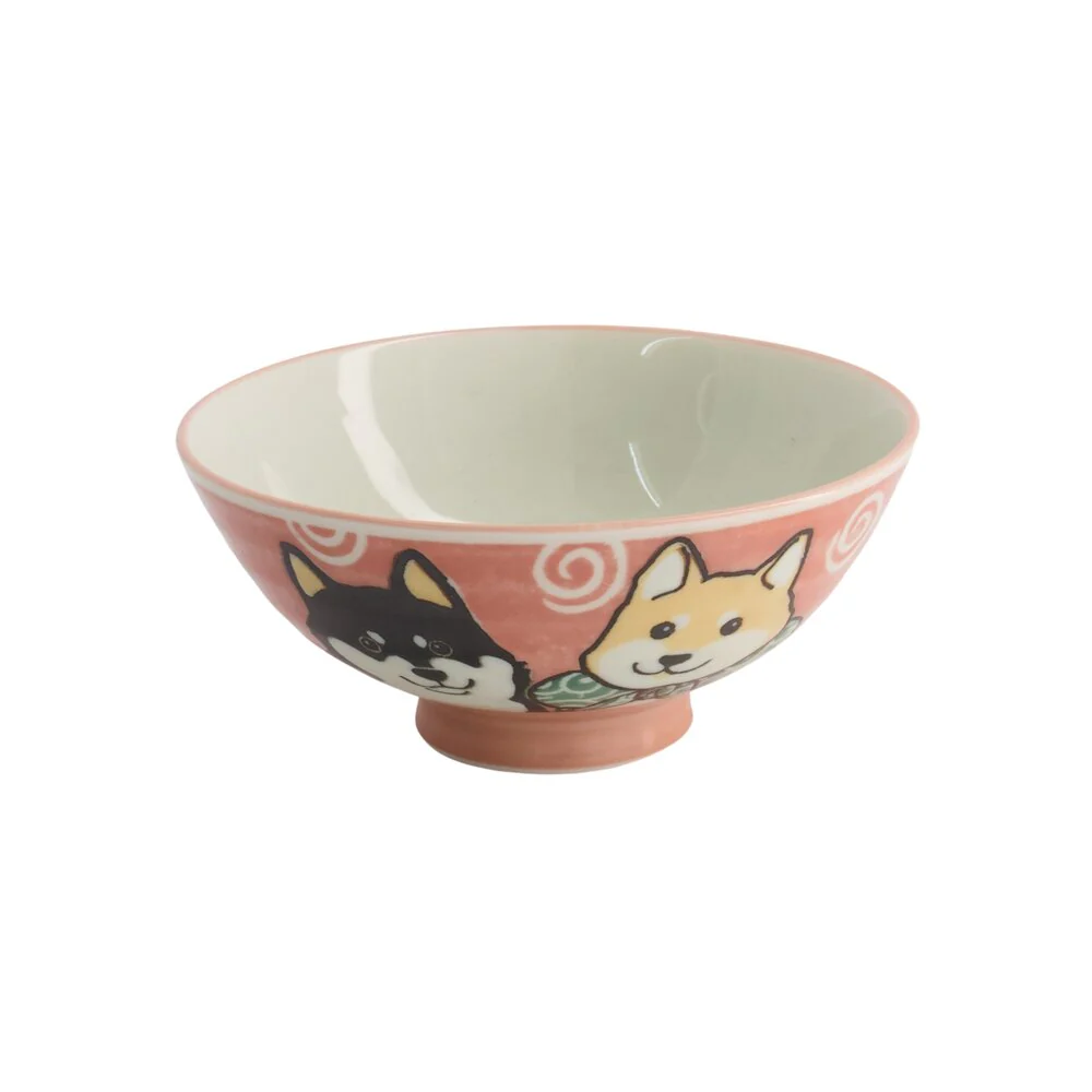 Tokyo Design Studio  Kawaii Shiba-Dog Rice skål, pink - 500 ml.