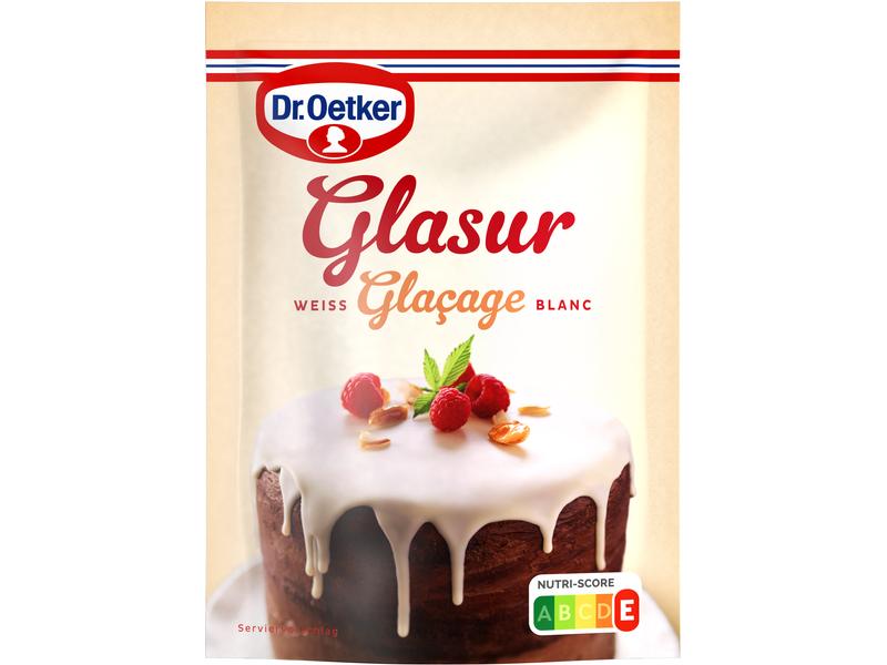 Dr.Oetker Zuckerglasur weiss 125 g Zum Überziehen von Gebäck und Torten oder für Pralinés