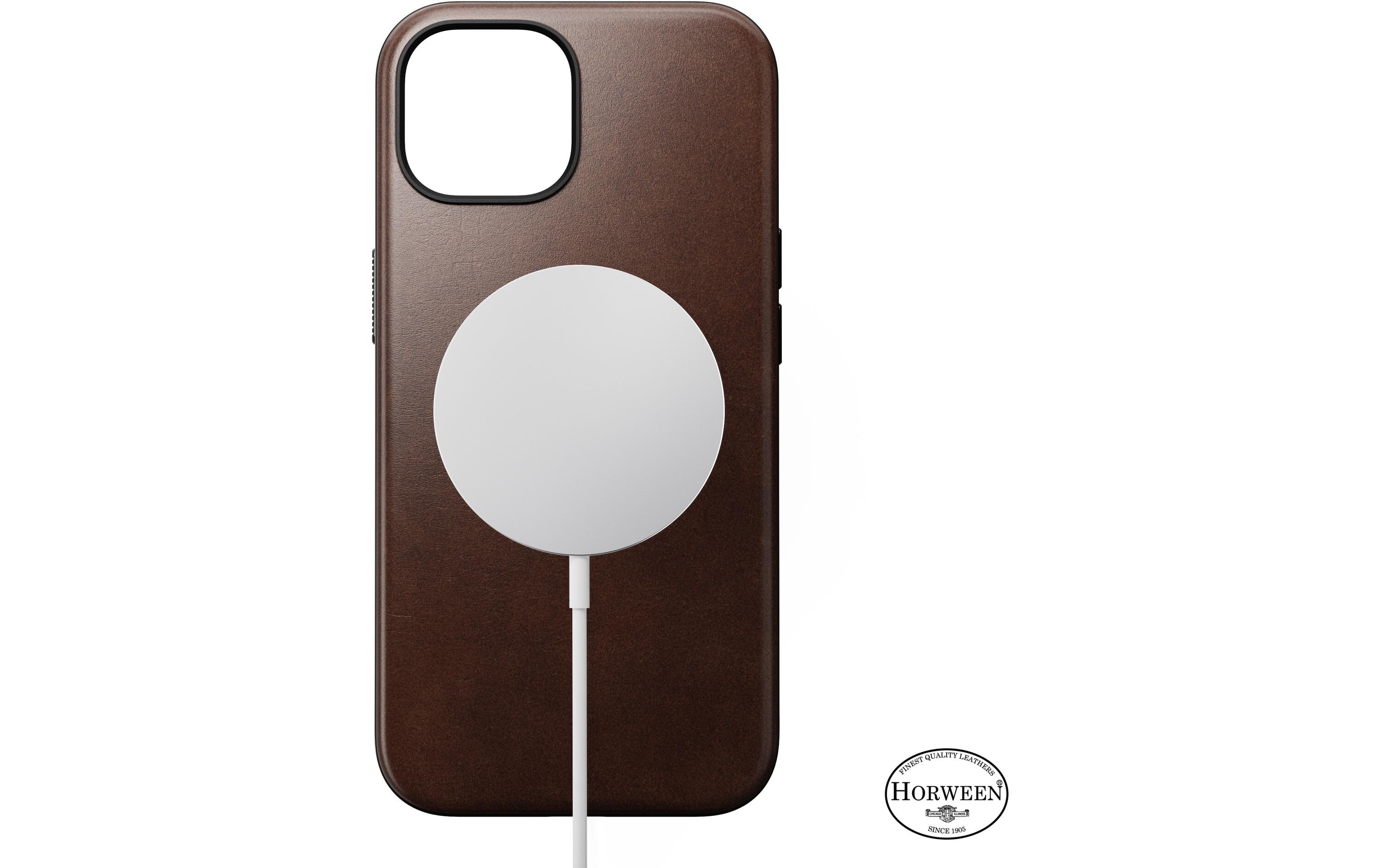 Back Cover Modern Leather Horween iPhone 15 SchwarzModerne Schutzhülle aus Horween Leder für das Apple iPhone 15