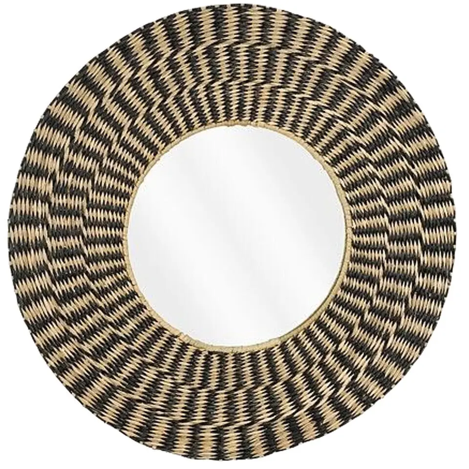 Mica Decorations Ronde wandspiegel bohemian - zwart - Dia 50cm