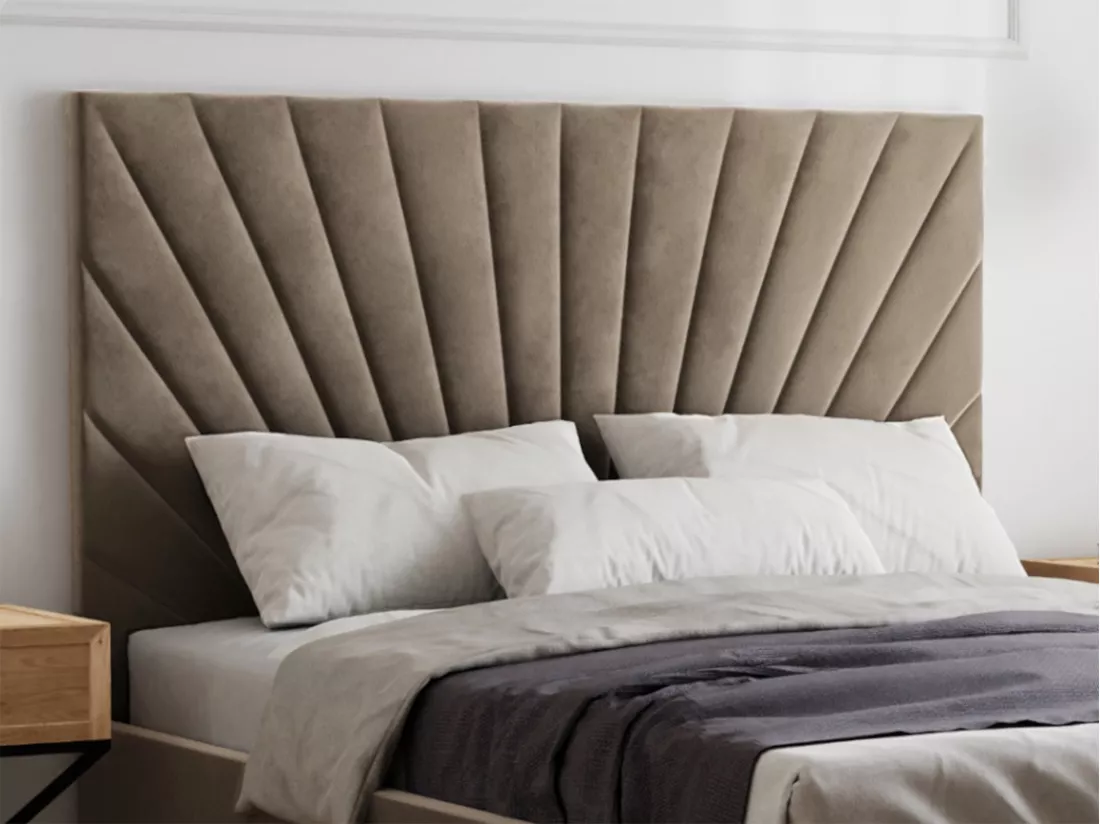 Lit coffre 180 x 200 cm - Velours - Taupe - RILIODA de Pascal Morabito