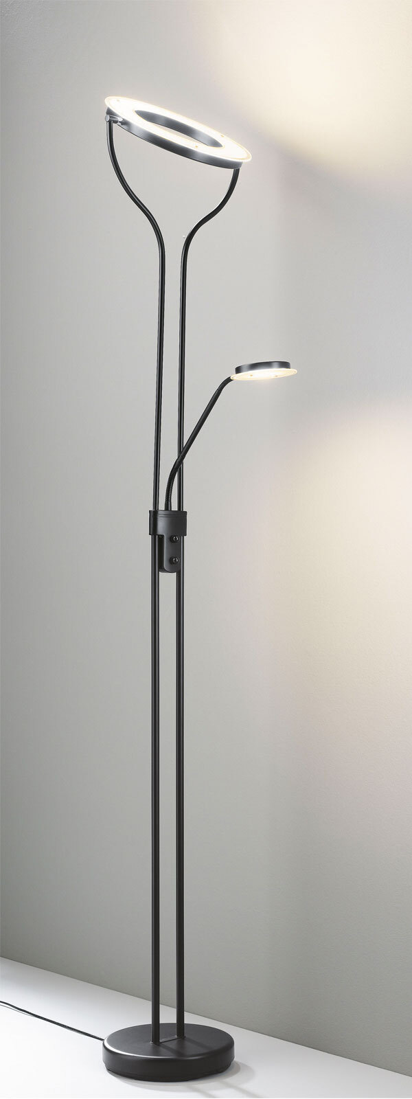 casaNOVA LED Deckenfluter mit Leselampe SEATTLE I schwarz