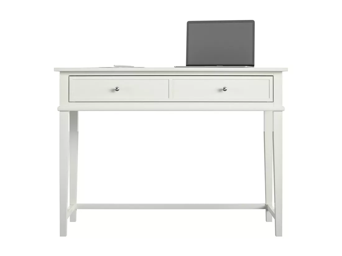 Franklin | Bureau avec 2 tiroirs en MDF blanc