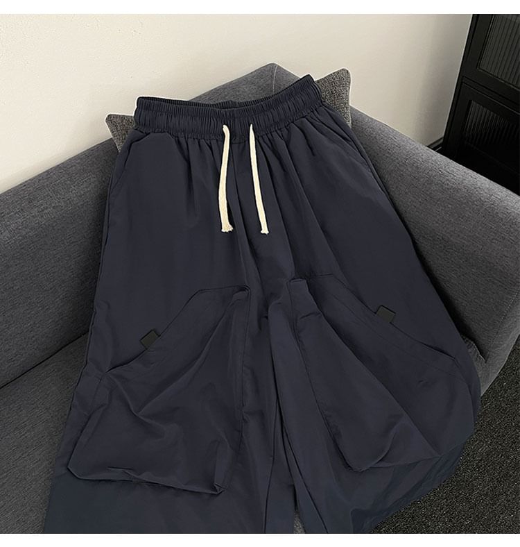 Mimiyox - Capri-broek met trekkoord in de taille en wijde pijpen