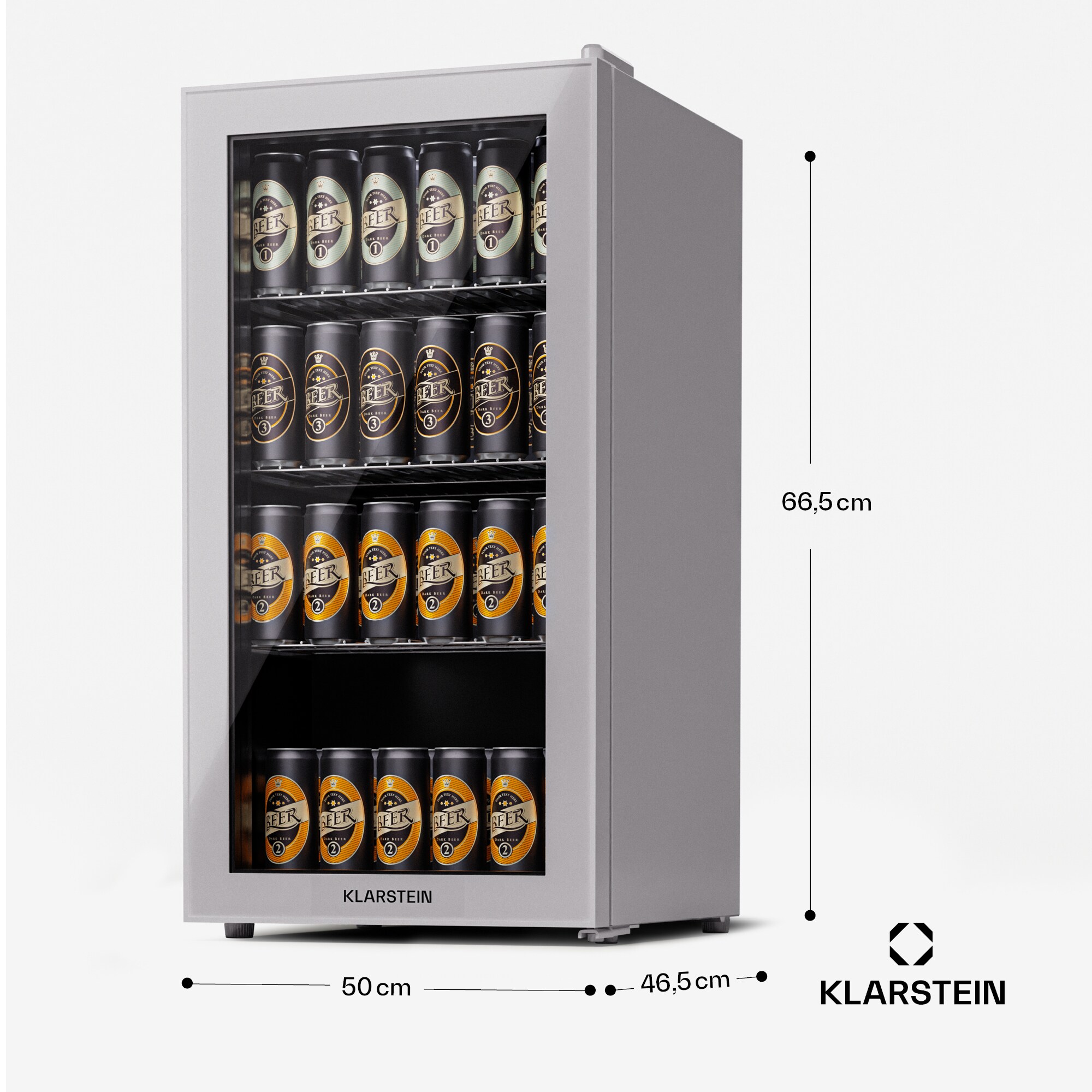 Beersafe 74 Slim Kühlschrank 74 Liter 3 Böden Panoramaglastür Quartz 74 Liter