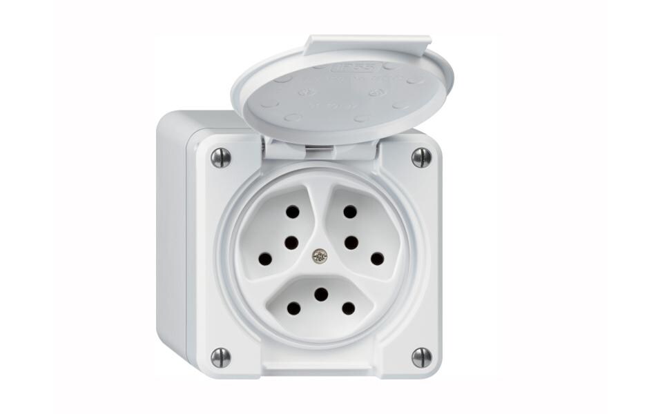 NAP-Steckdosen robusto 3xT13 mit Klappdeckel IP55Robusto WH36580300C