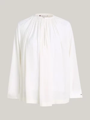 Blusa de crepe oversized com franzidos