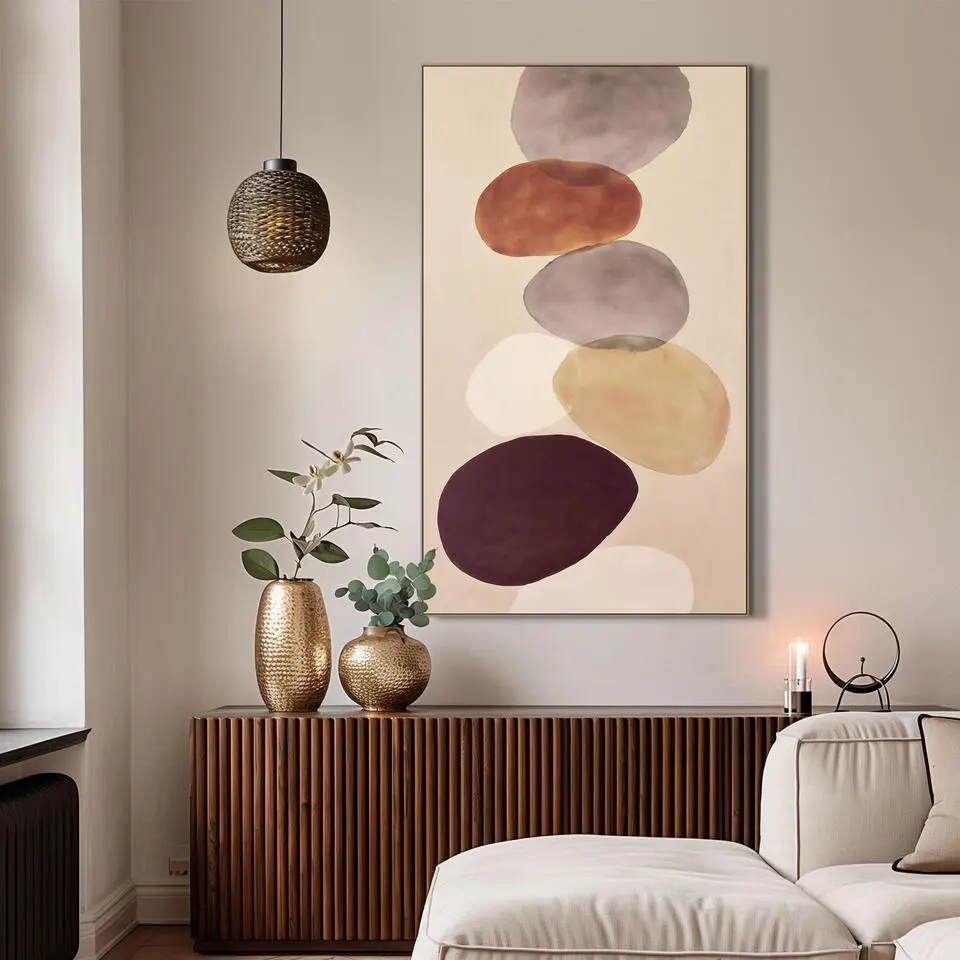 Schilderij gekleurde stenen FCL - 118x70 cm