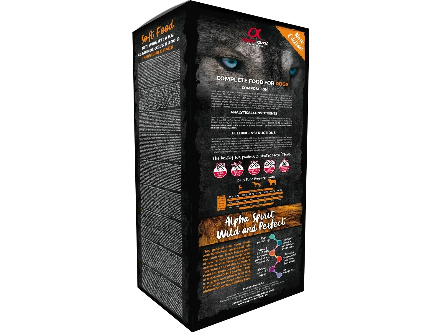 AlphaSpirit Alpha Spirit Semi-moist Multiprotein, 9 kg (45x200g)