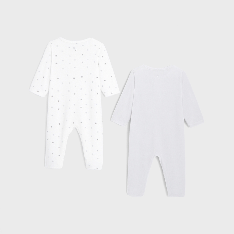 Dors-bien velours (lot de 2) gris naissance
