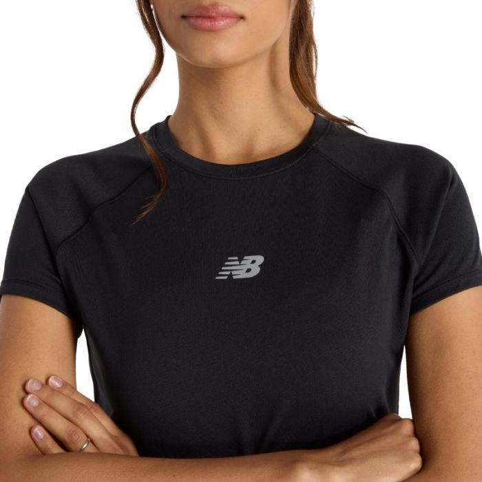 New Balance Dame T-shirts Jacquard Slim SS Tee Sort