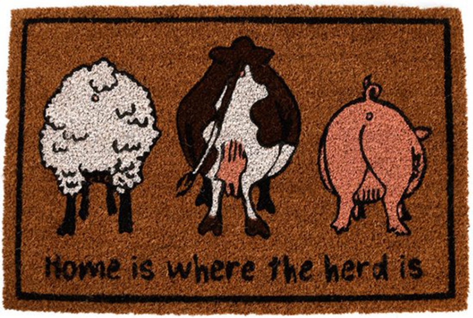 Esschert Design kokosmat home is where the herd is naturel 61 x 40,4 cm