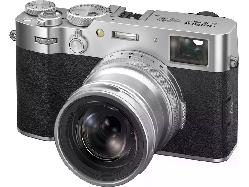 Fujifilm Fotokamera X100VI Silber Kompakte Digitalkamera mit anspruchsvollem Design und intuitiver Bedienbarkeit