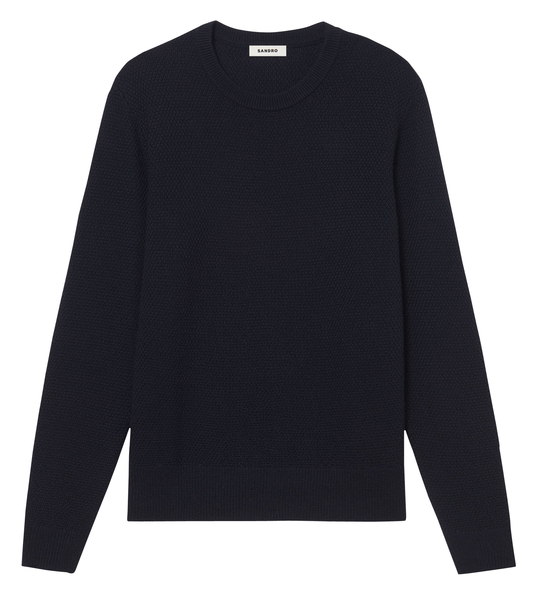 Pull col rond regular fit en laine mélangée | Bleu