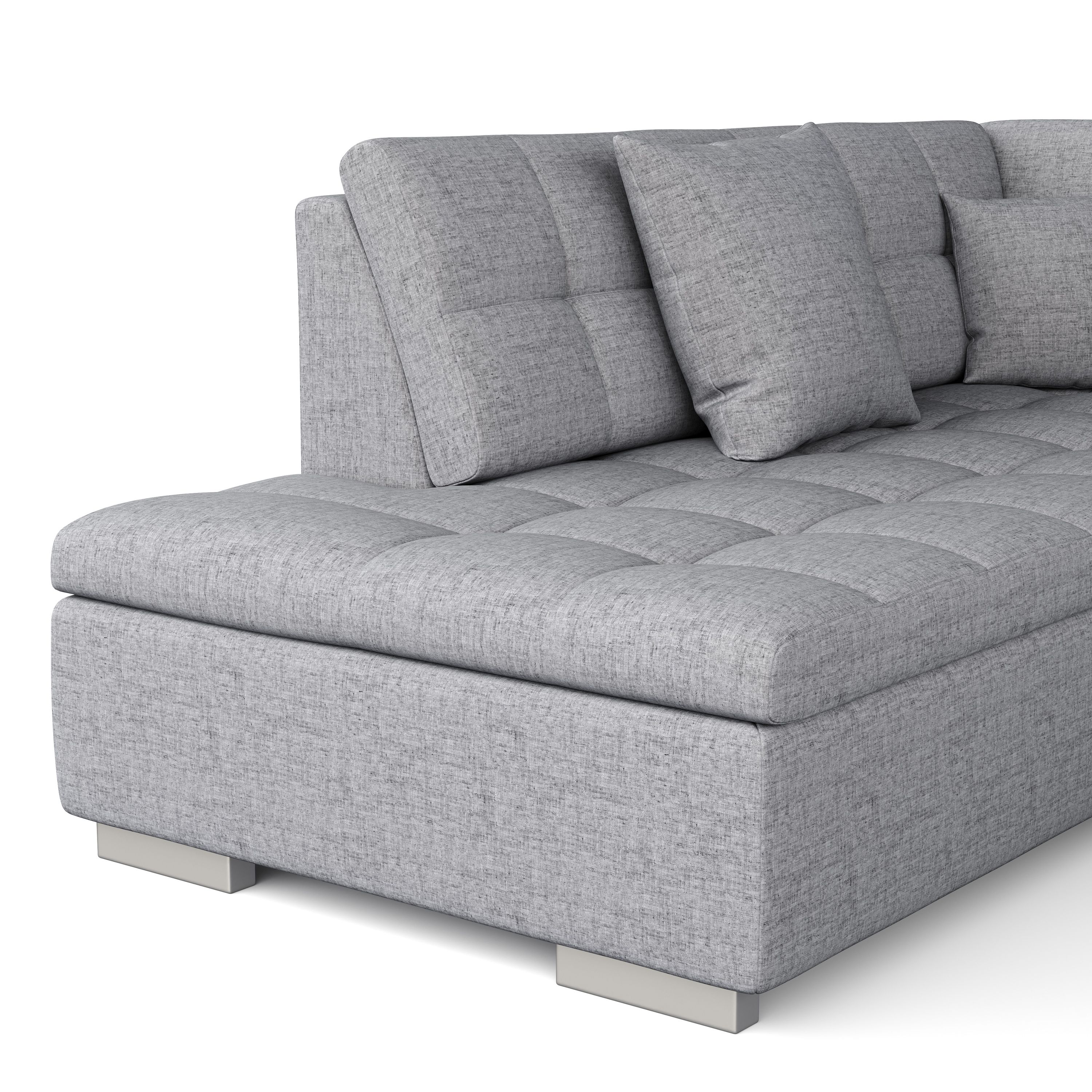Ecksofa ARIA rechts grau