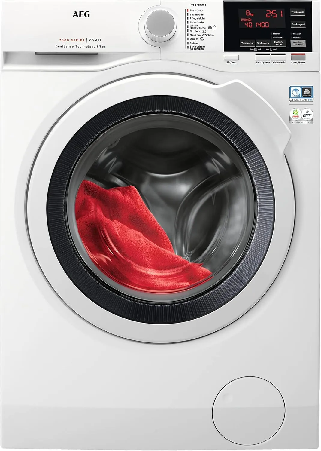 AEG L7WBA60680 Waschtrockner / DualSense - Schonende Pflege / 8 kg Wäsche / 1600 U/min Weiß