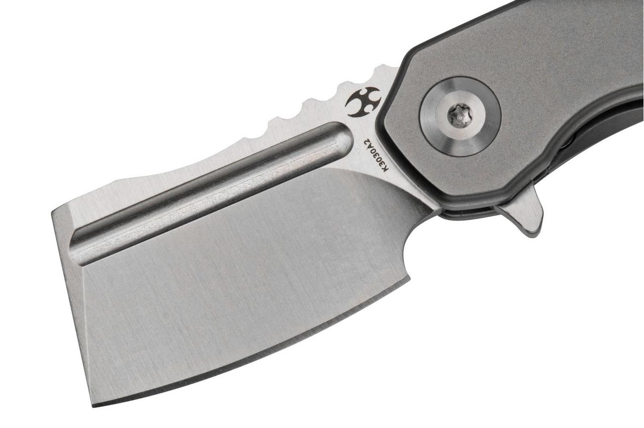 Kansept Mini Korvid K3030A2 Satin CPM-S35VN, Titanium zakmes, Justin Koch design