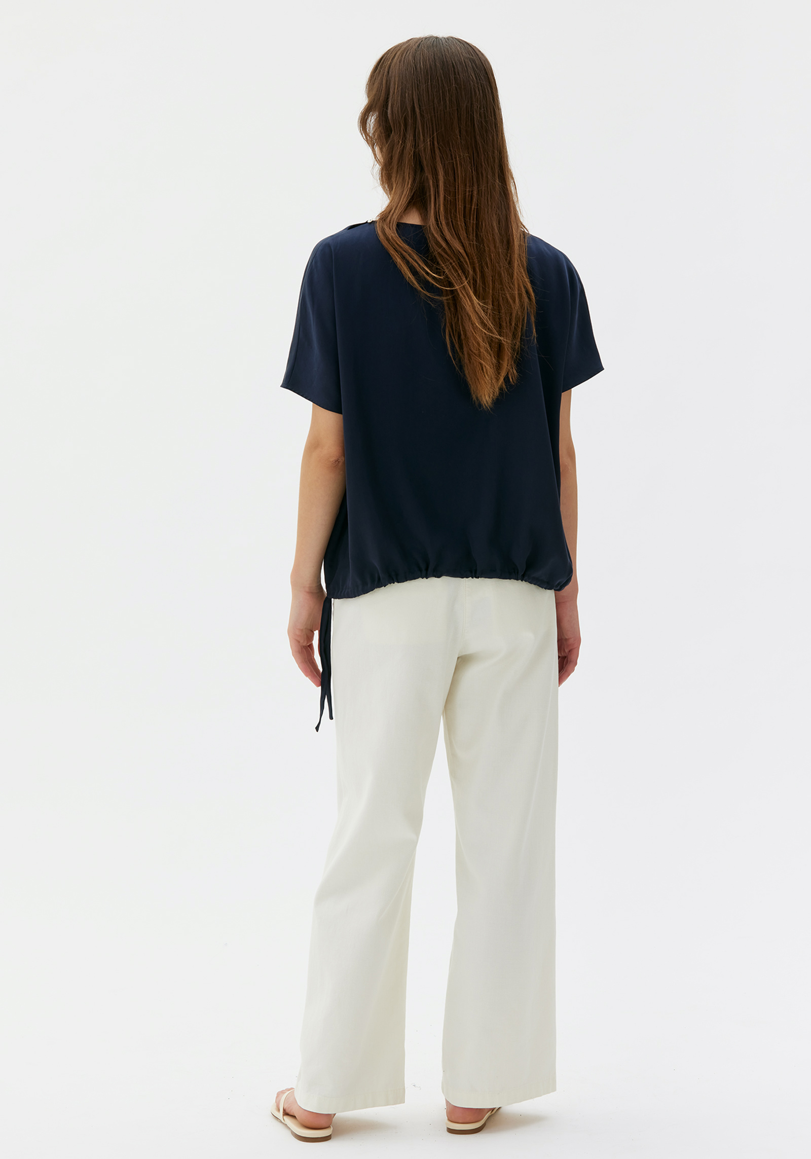 Maska Satin-Bluse Mare Tencel Deep Night Blue