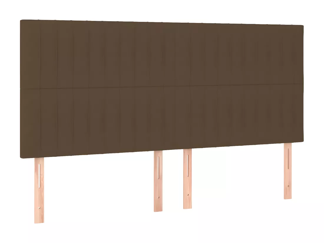 Sommier tapissier matelas et LED Marron foncé 200x200 cm Tissu