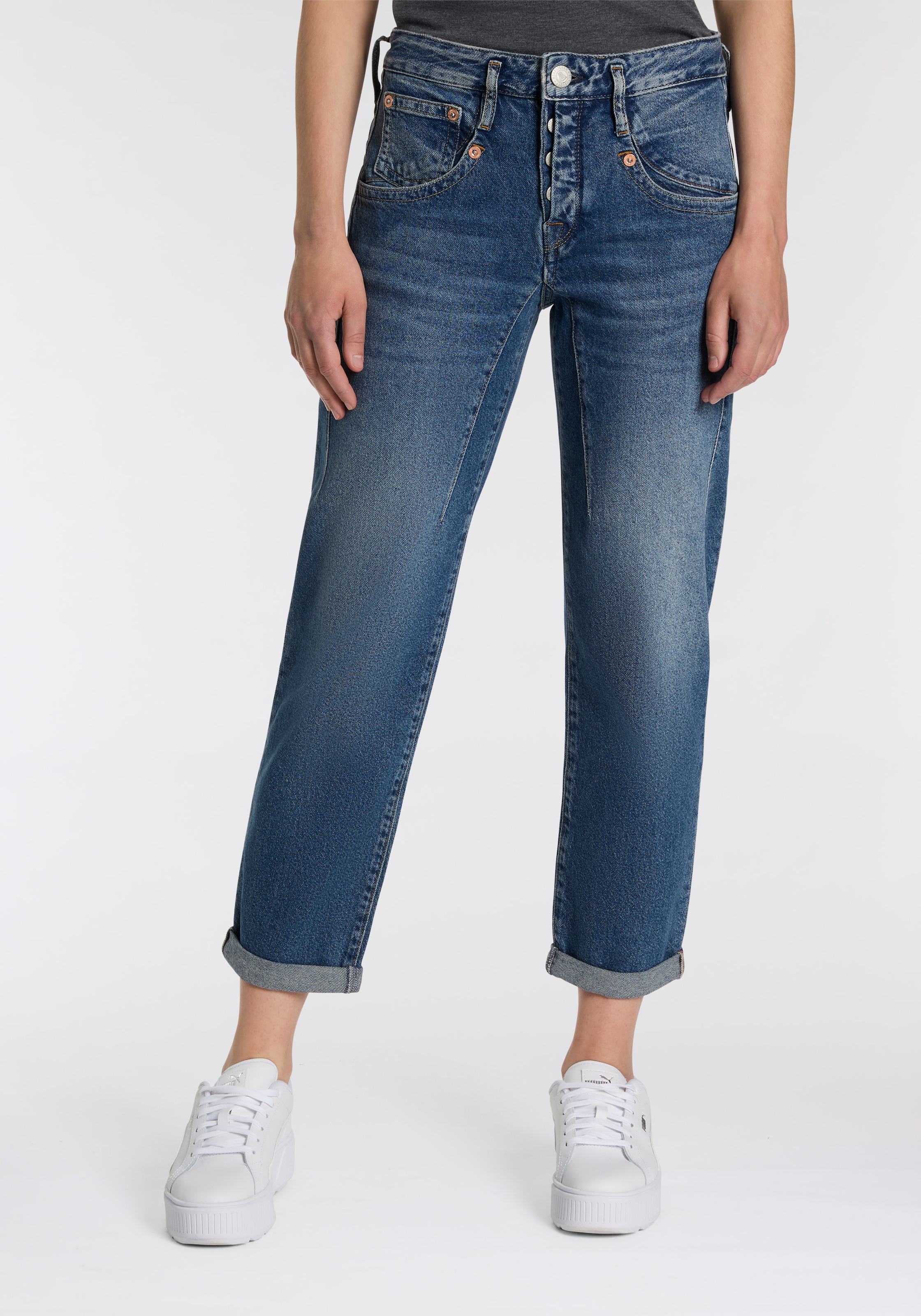 Herrlicher 5-Pocket-Jeans »Shyra Tap Denim«, mit hohem Bund, Cropped