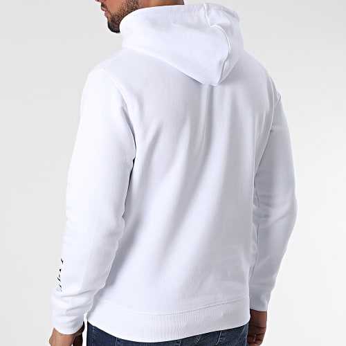 Sweat Capuche Chest Roses Blanc Noir