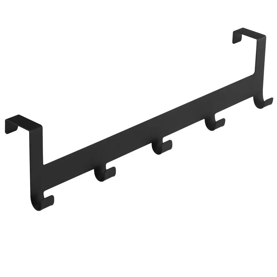 Metalen Deurkapstok Deurhanger Kapstok voor Handdoek en Kleding, Metaal, Zwart