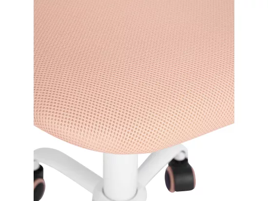 URBAN MEUBLE Chaise de bureau pivotante rose, dossier ergonomique, revêtement en maille, hauteur réglable, style moderne, pour la maison et le bureau