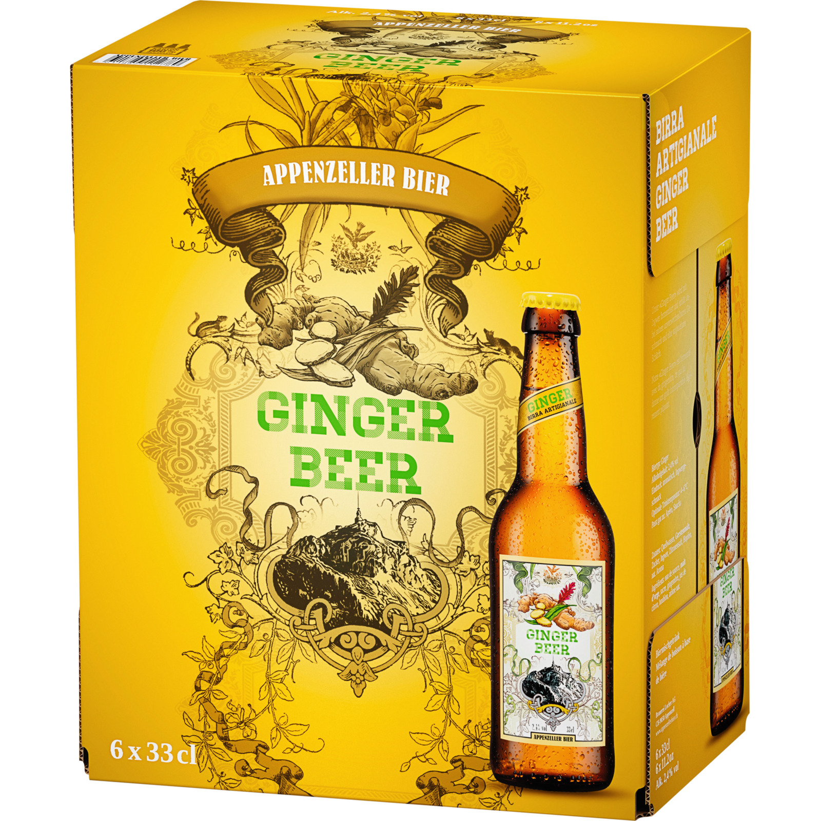 Appenzeller Ginger Beer 6 x 33 cl Glas