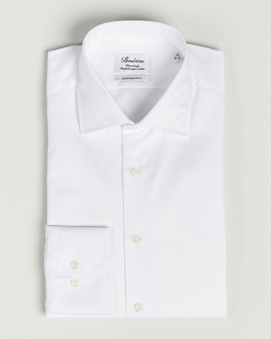 Stenströms Fitted Body X-Long Sleeve Shirt White