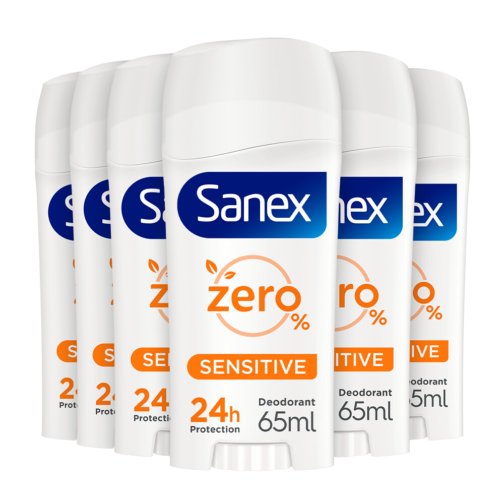 6x Sanex Deodorant Stick Dermo Sensitive65 ml