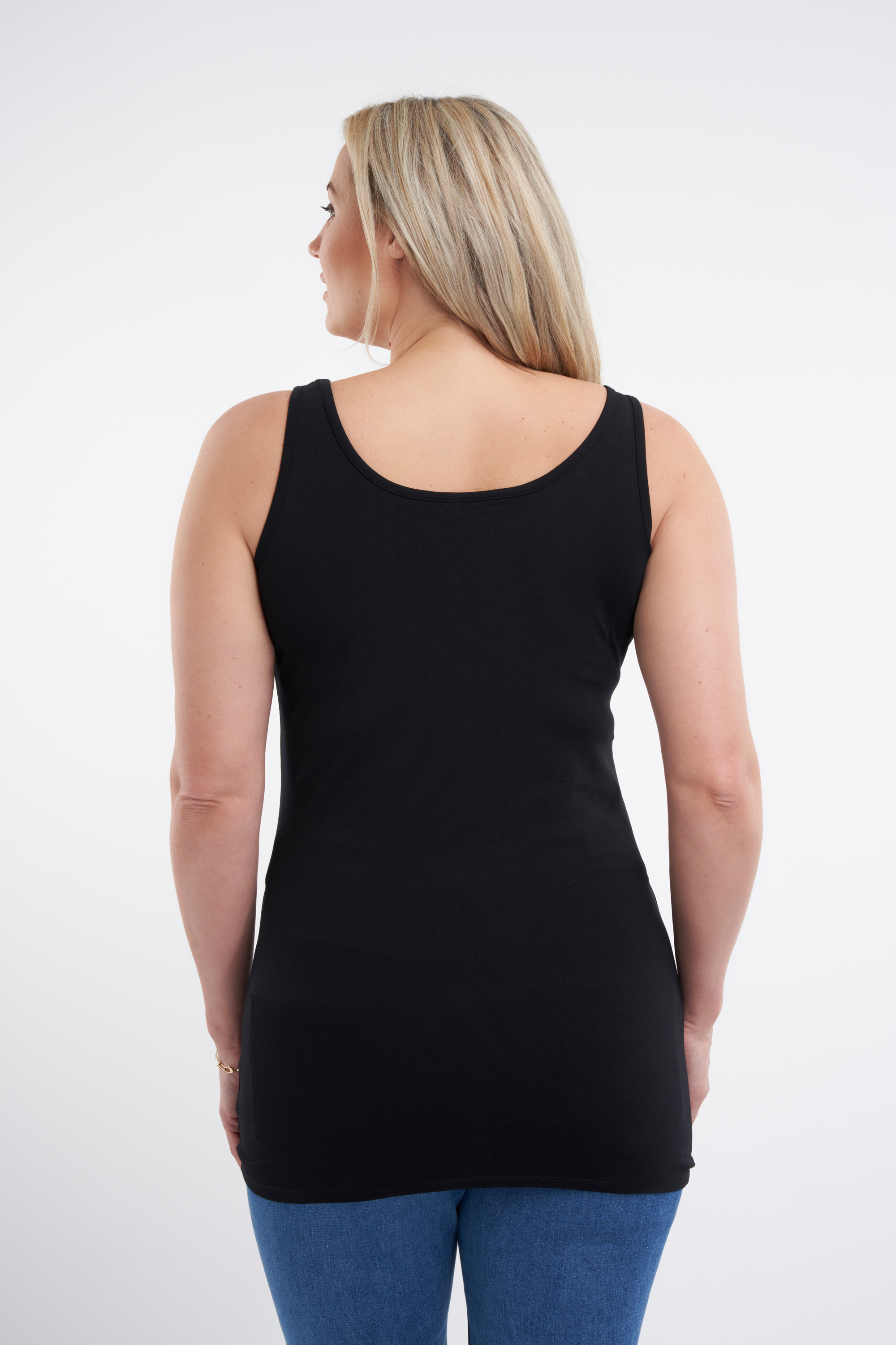 2-pack katoenen lange singlet Zwart