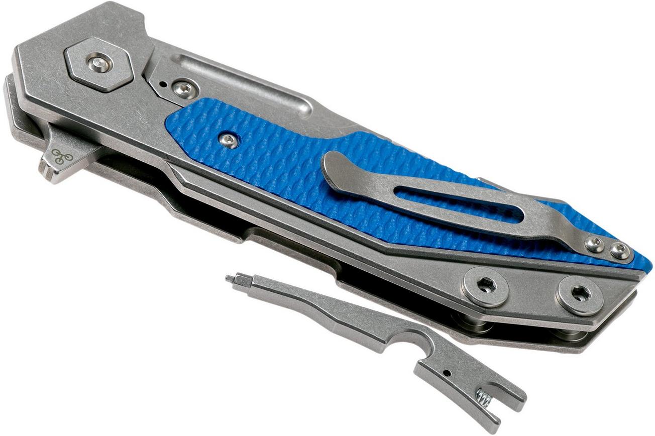 Rick Hinderer Fulltrack Spearpoint 20CV Blue G10 zakmes