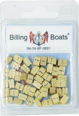 Billing Boats Fittings - Blokke - 3-Dobbelt - 7,5 MM - 50 Stk