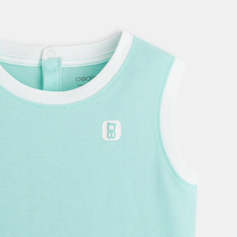 Débardeur en coton bleu bébé garçon Bleu