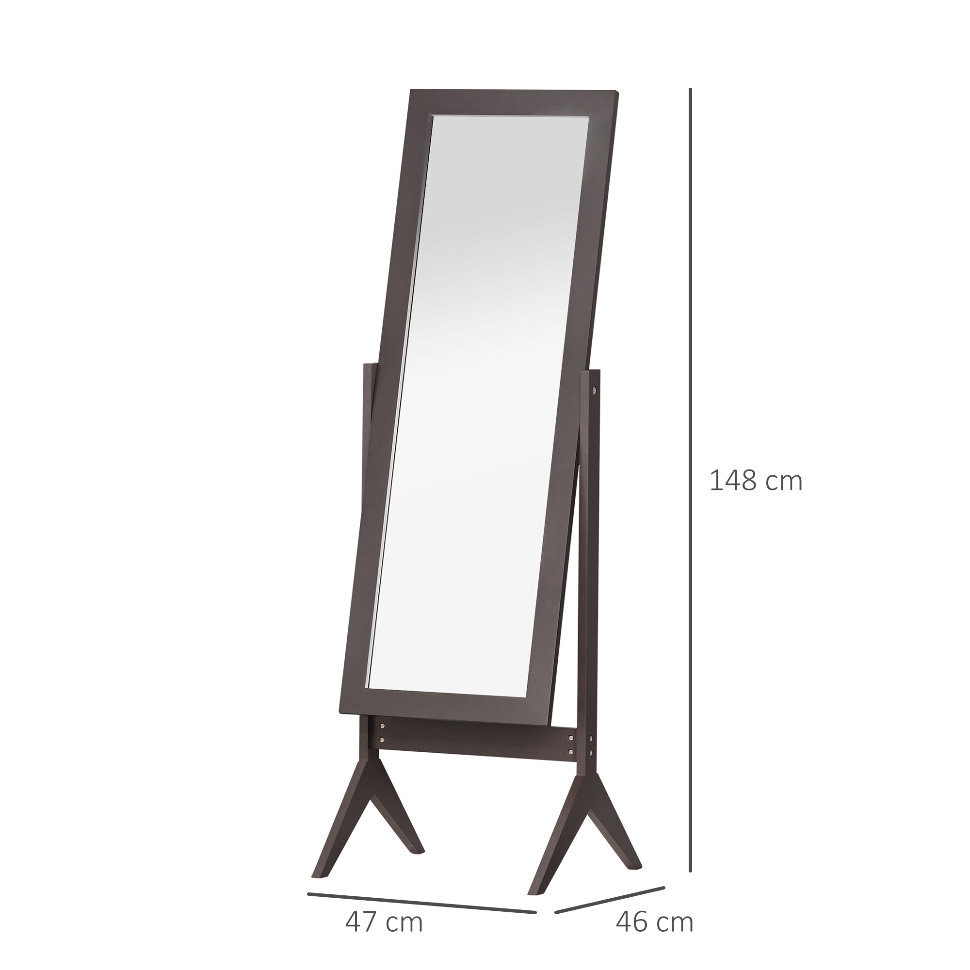 HOMCOM Standspiegel 47 x 46 x 148 cm (BxTxH)