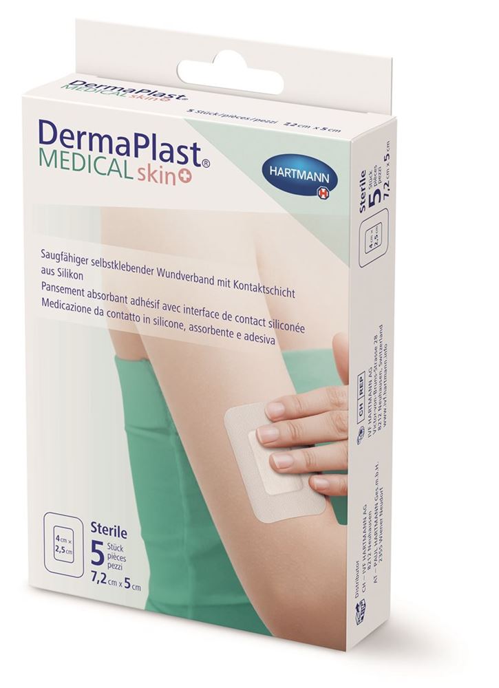 DERMAPLAST Medical skin+<br>5 Stück, 7.2x5cm