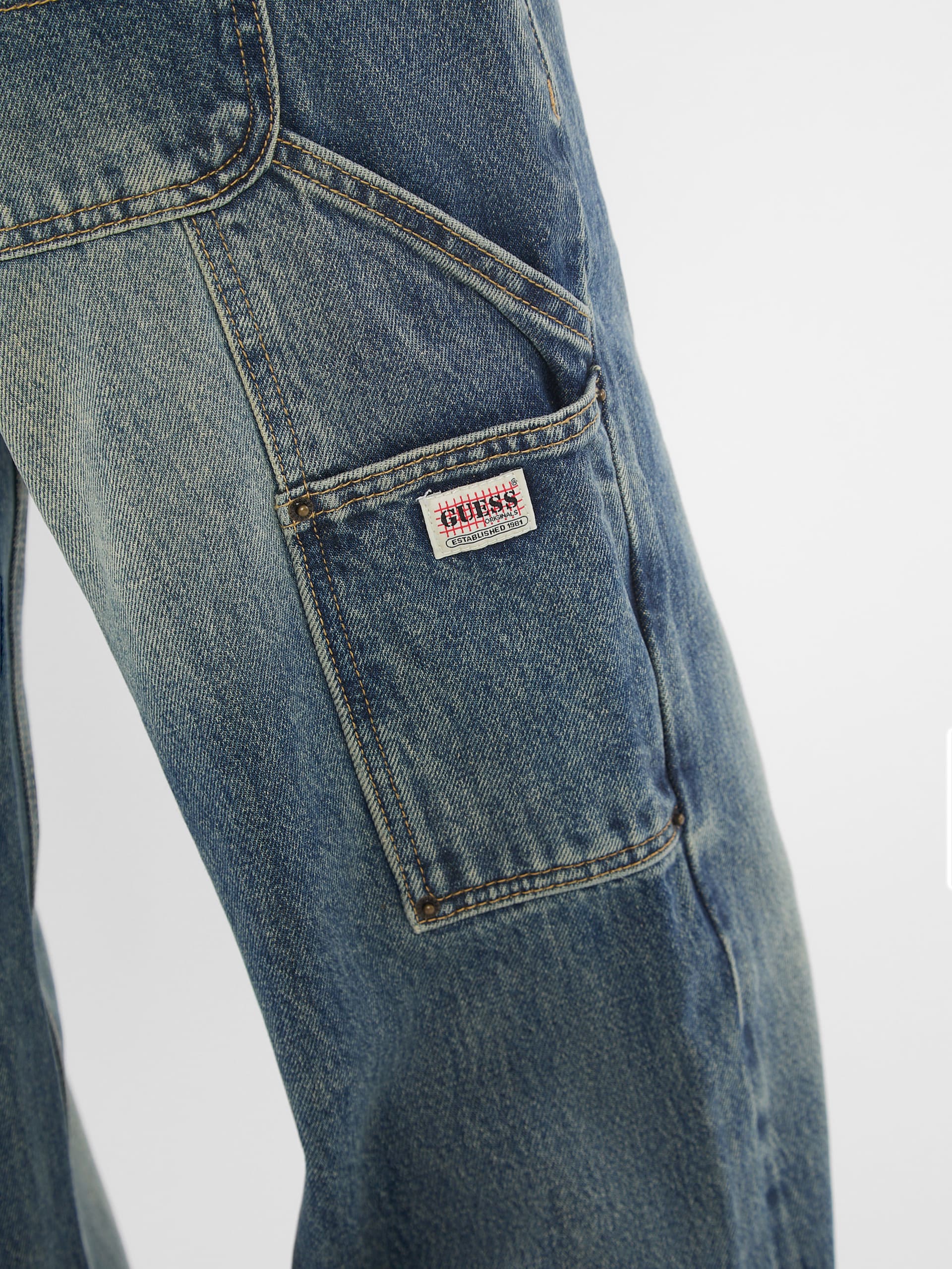 Calça jeans Carpenter com cós duplo da GUESS Originals