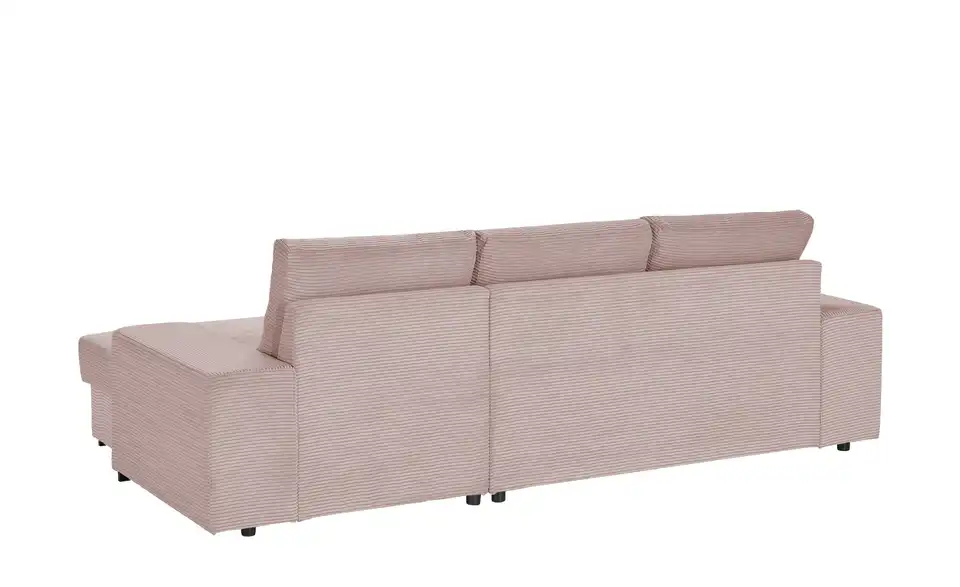 Ecksofa Rome Rosé rechts Cordstoff