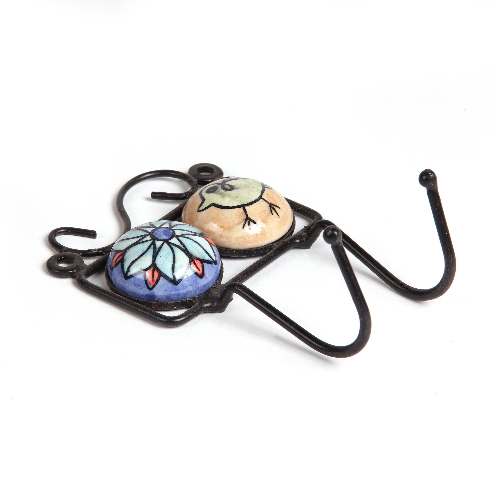 2er Hakenleiste, multicolor, T 10 cm, B 4,5 cm, H 15 cm von fischer's lagerhaus
