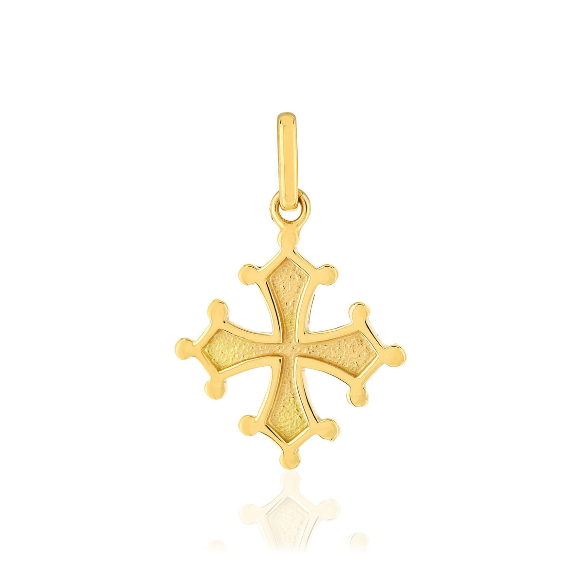 Pendentif croix Occitane or jaune 750